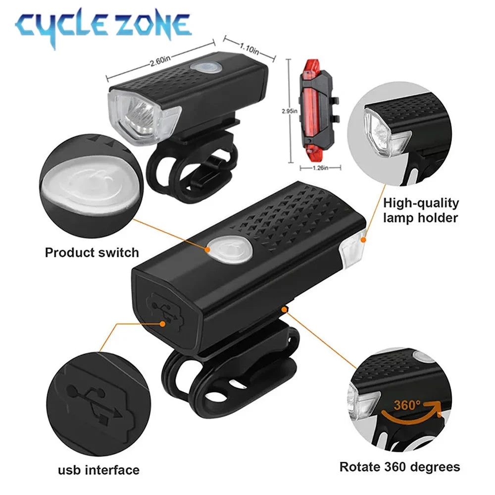Rechargeable Bike Light Set