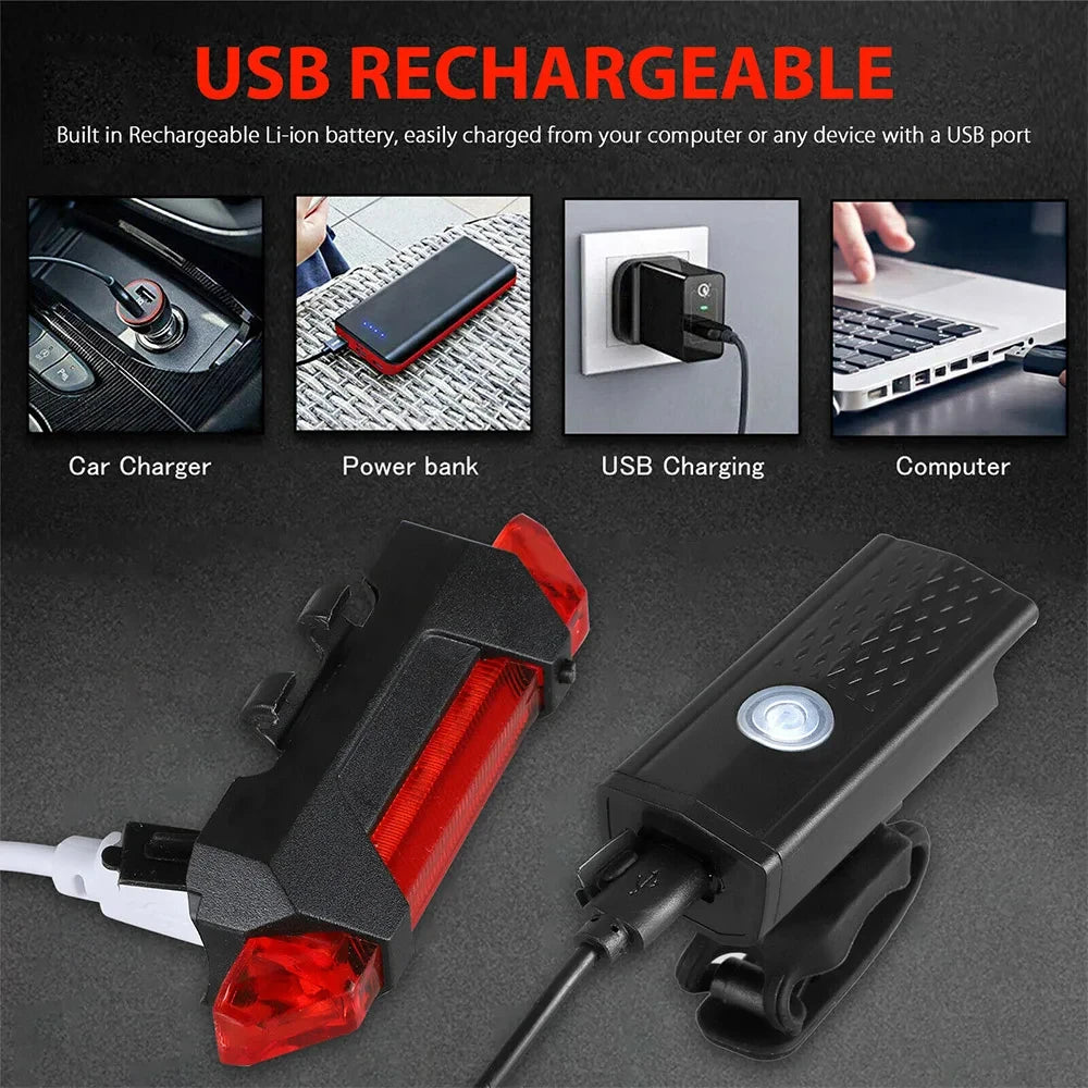 Rechargeable Bike Light Set