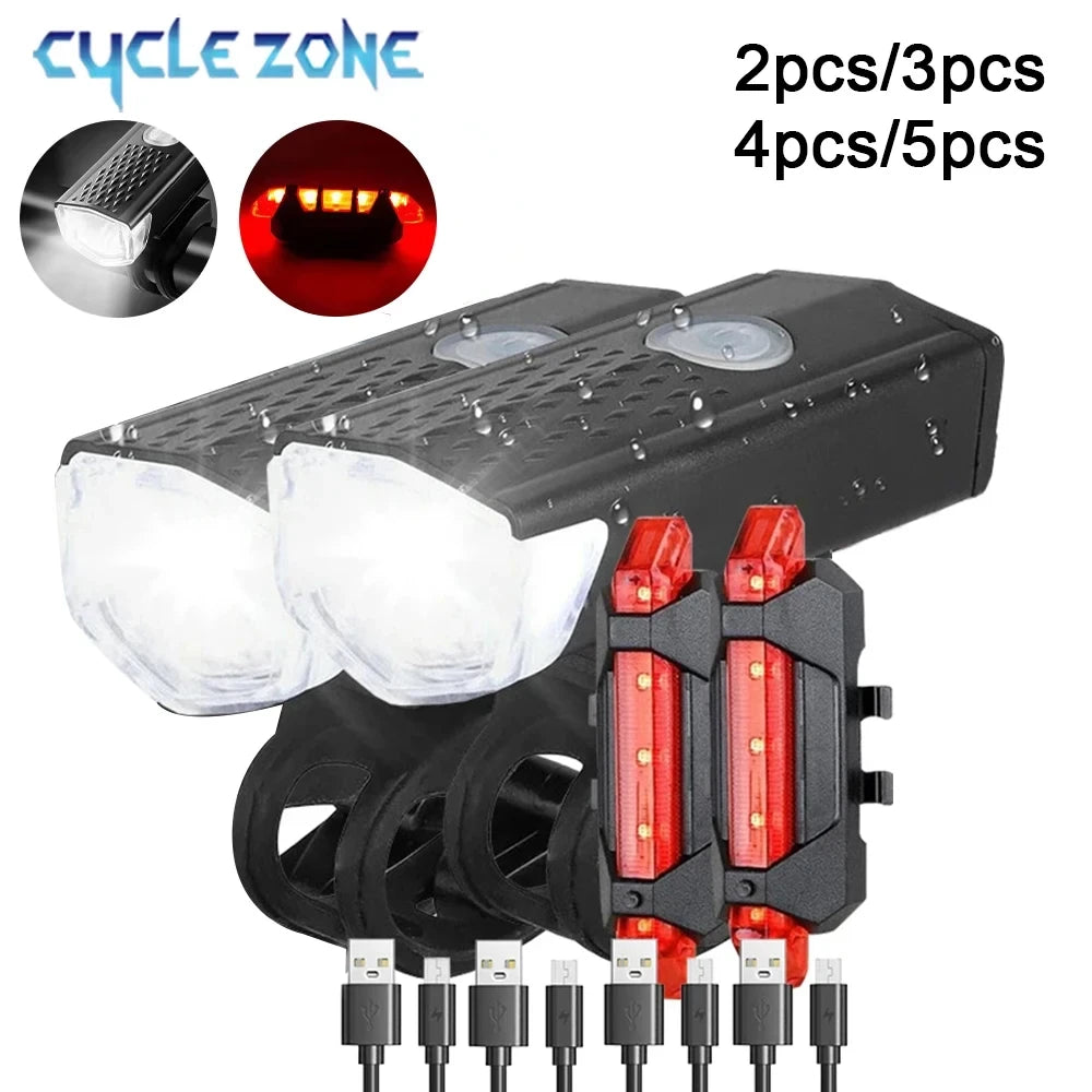 Rechargeable Bike Light Set
