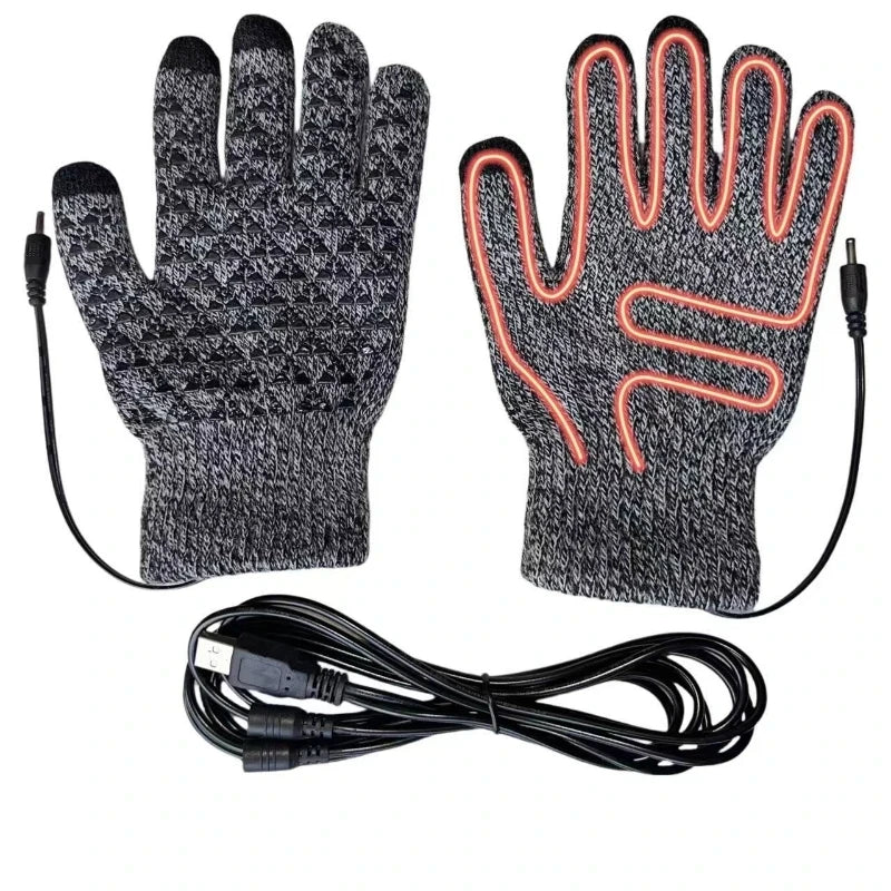 USB Heated Reversible Knit Gloves