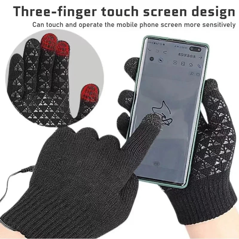 USB Heated Reversible Knit Gloves