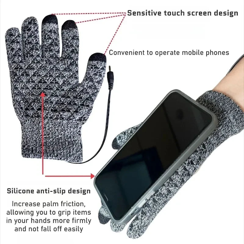 USB Heated Reversible Knit Gloves