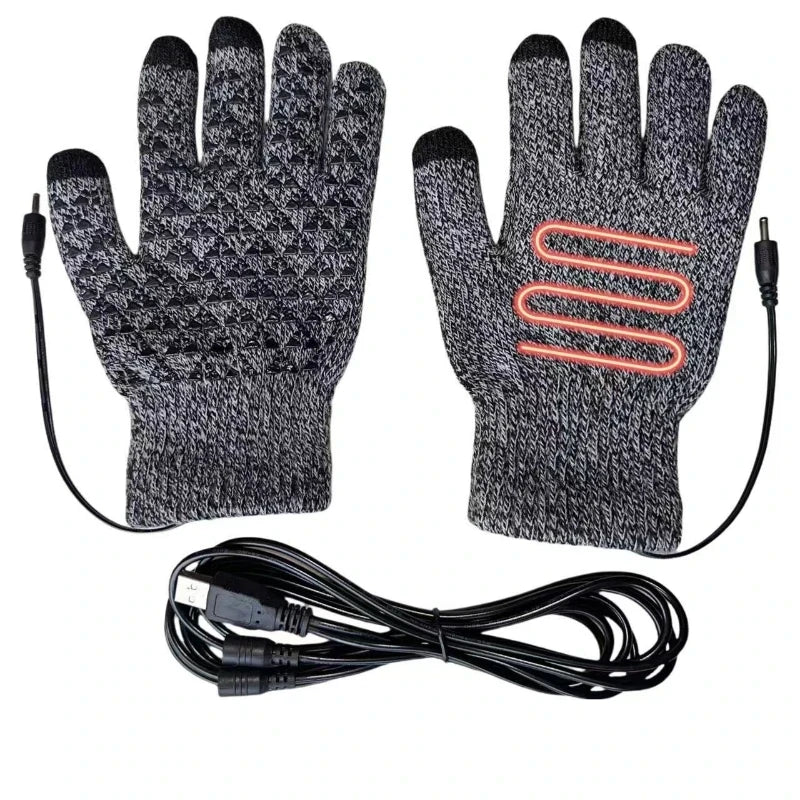 USB Heated Reversible Knit Gloves