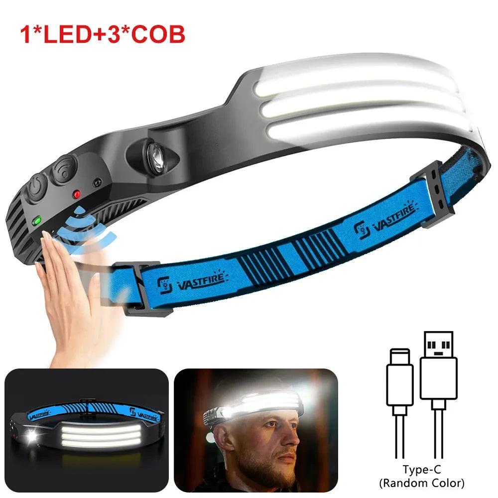 USB Rechargeable COB LED Headlamp
