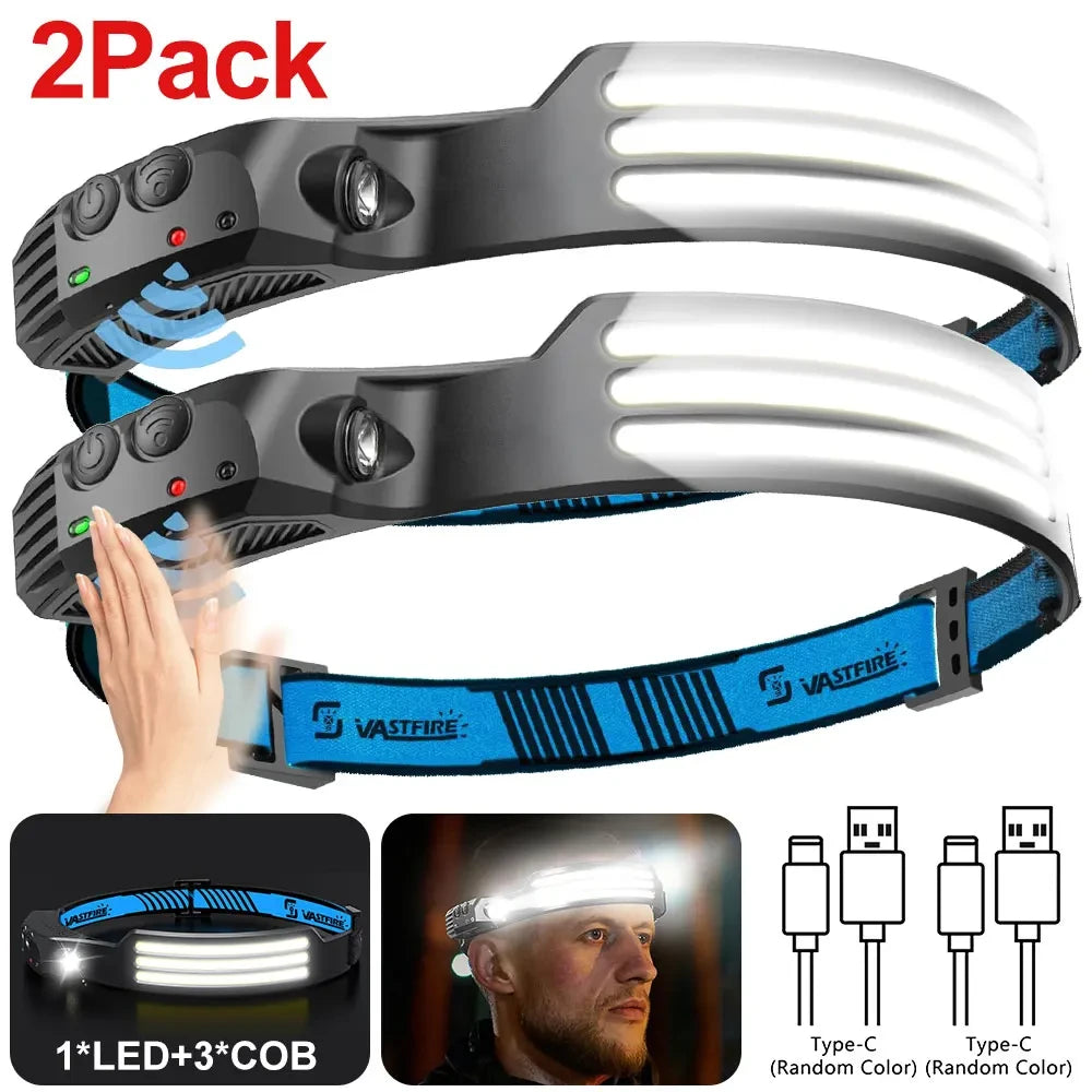 USB Rechargeable COB LED Headlamp