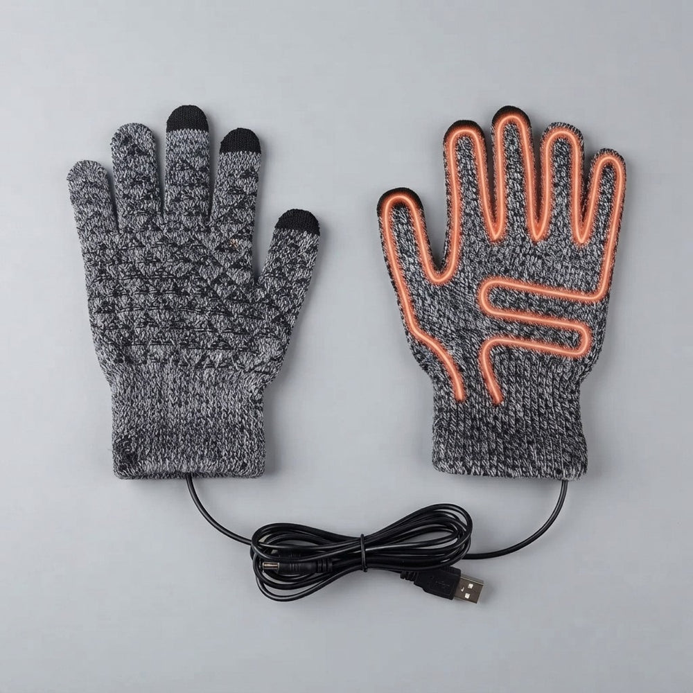USB Heated Reversible Knit Gloves