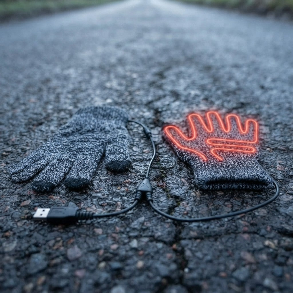 USB Heated Reversible Knit Gloves