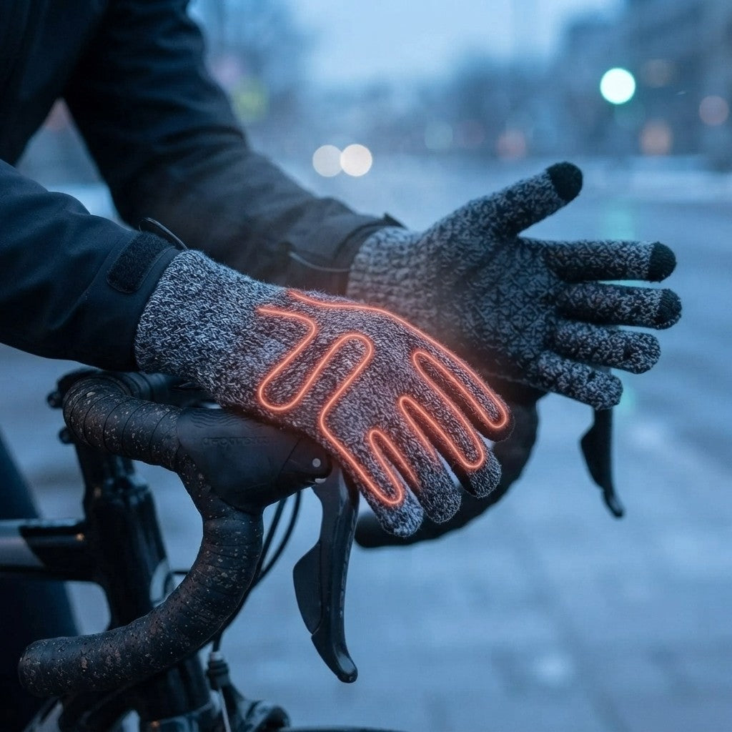 USB Heated Reversible Knit Gloves